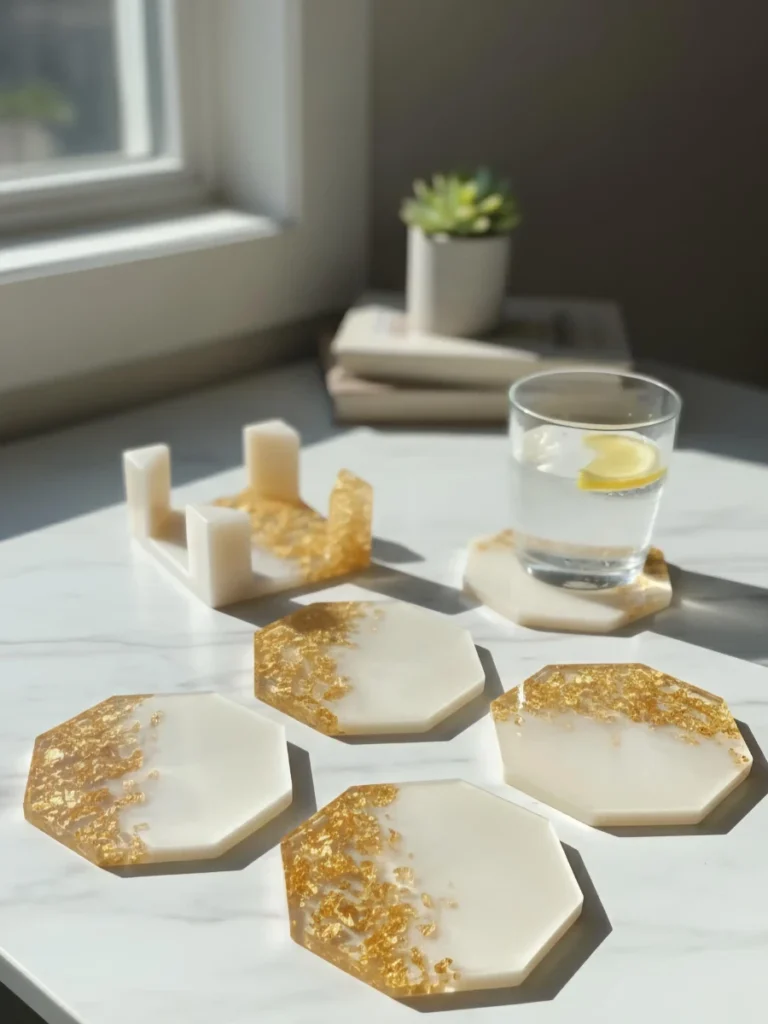 Polished Brass Octagonal Coaster Sets