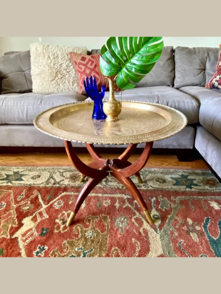 Polished Brass Trays Organize Coffee Tables