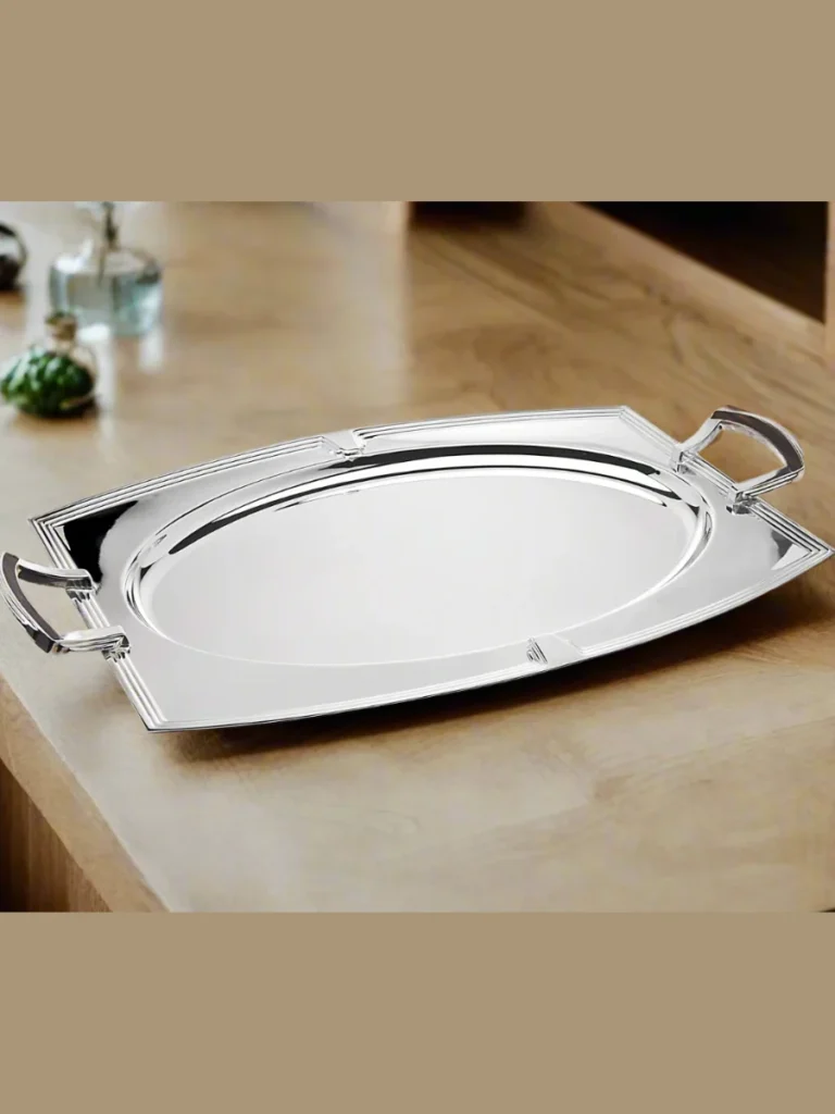 Polished Nickel Art Deco Serving Disks