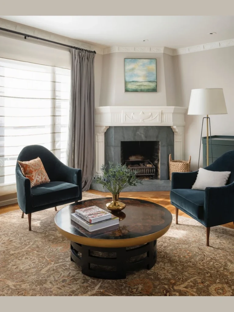 Raised Marble Hearth for Extra Seating