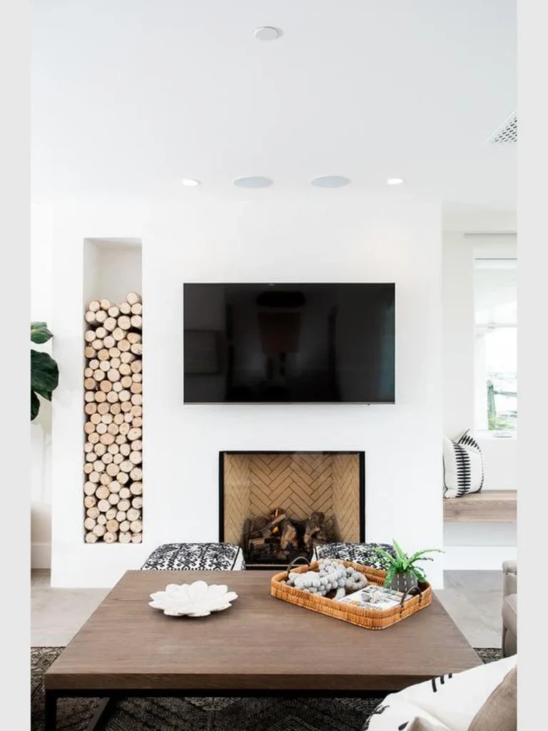 Recessed Niche For Log Storage