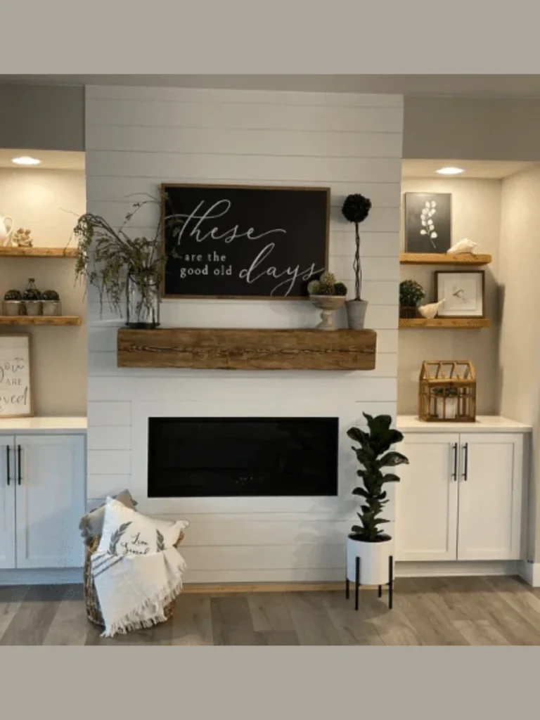 Reclaimed Wood Mantle Shelves