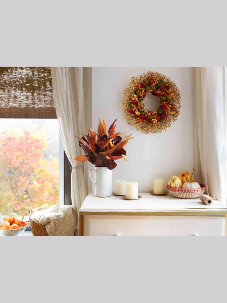 Refining Walls with Dried Floral Wreaths