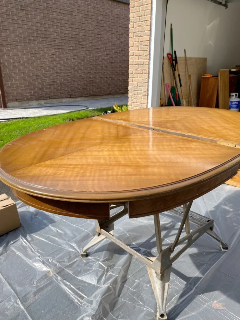 Refinishing Table Tops with Natural Wood Stain