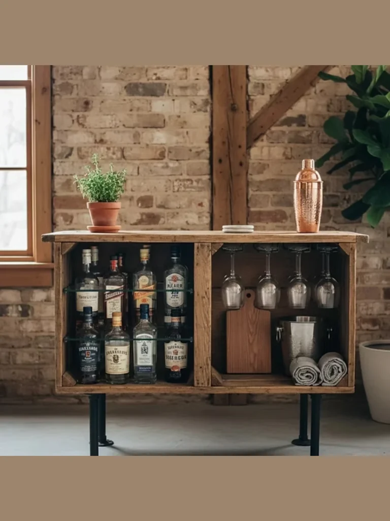 Repurposing Industrial Carts into Unique Bar Cabinets