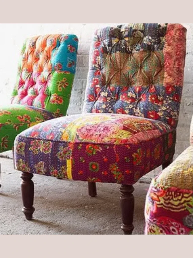 Reviving Old Seating with Vibrant Patchwork Fabric