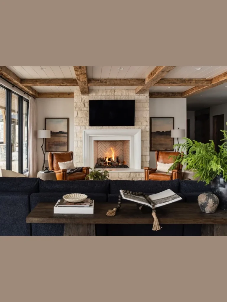 Rough Stacked Stone Columns for a Natural Textural Contrast