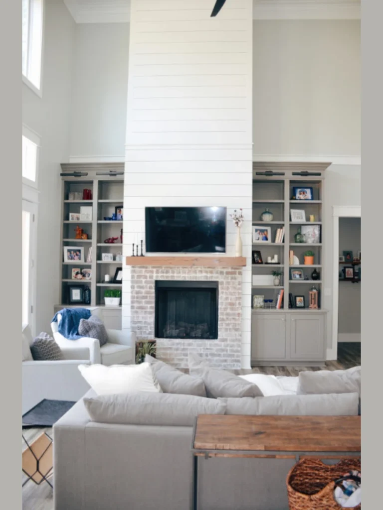 Rustic Reclaimed Wood And Shiplap Built Ins