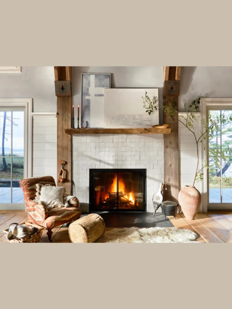 Rustic Reclaimed Wood Living Room Mantels