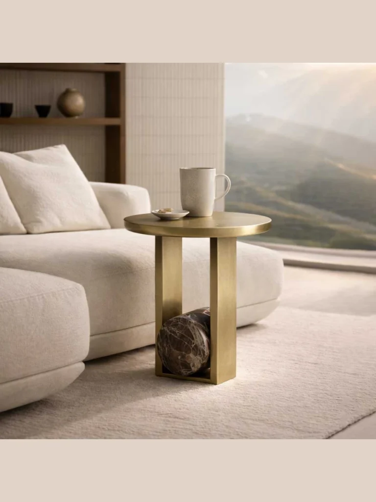 Sculptural Marble Side Tables