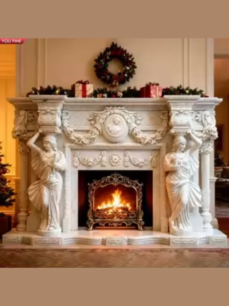 Sculptural Stone Mantle Bookends