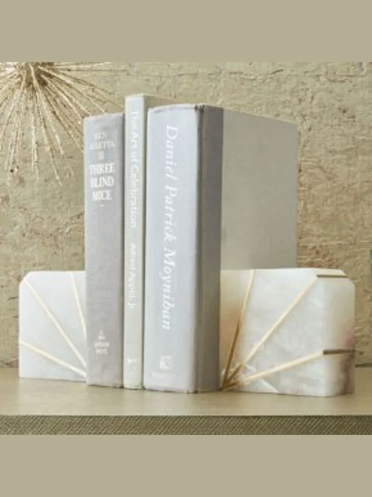 Semi Translucent Alabaster Stone Bookends