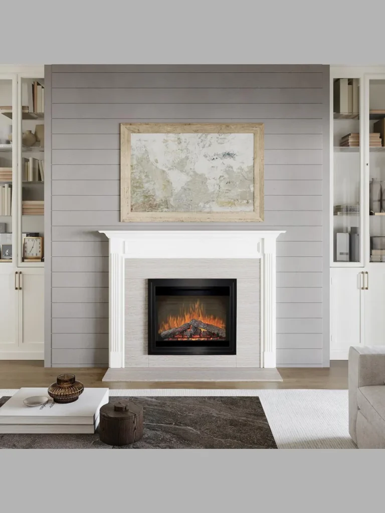 Simplified White Wood Mantels with Clean Lines