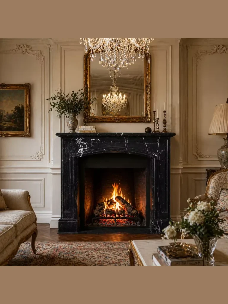 Sleek Black Marble Surround