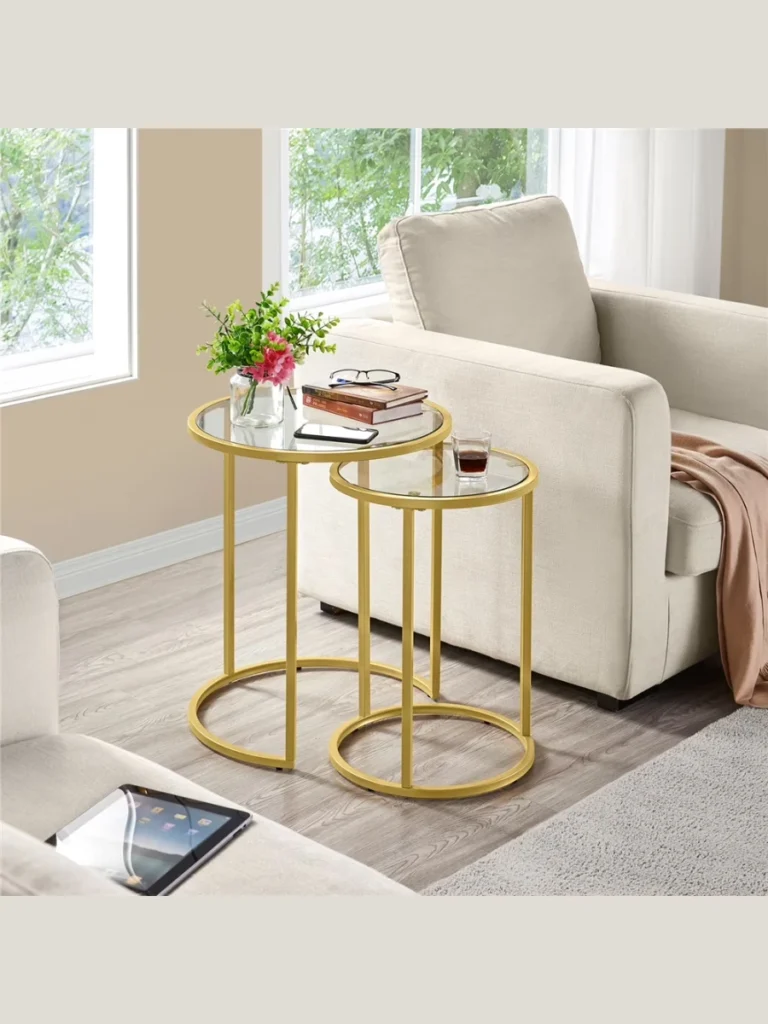 Sleek Glass Nesting Side Tables