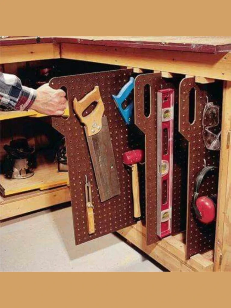 Slide Out Vertical Pegboard Racks