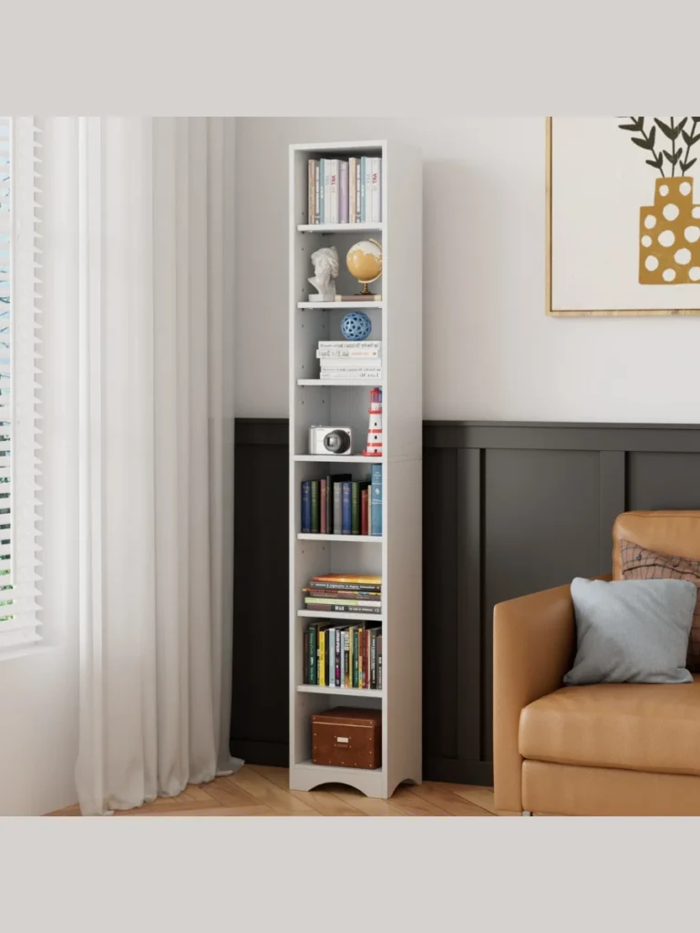Slim Bookcase Towers for Vertical Nursery Storage