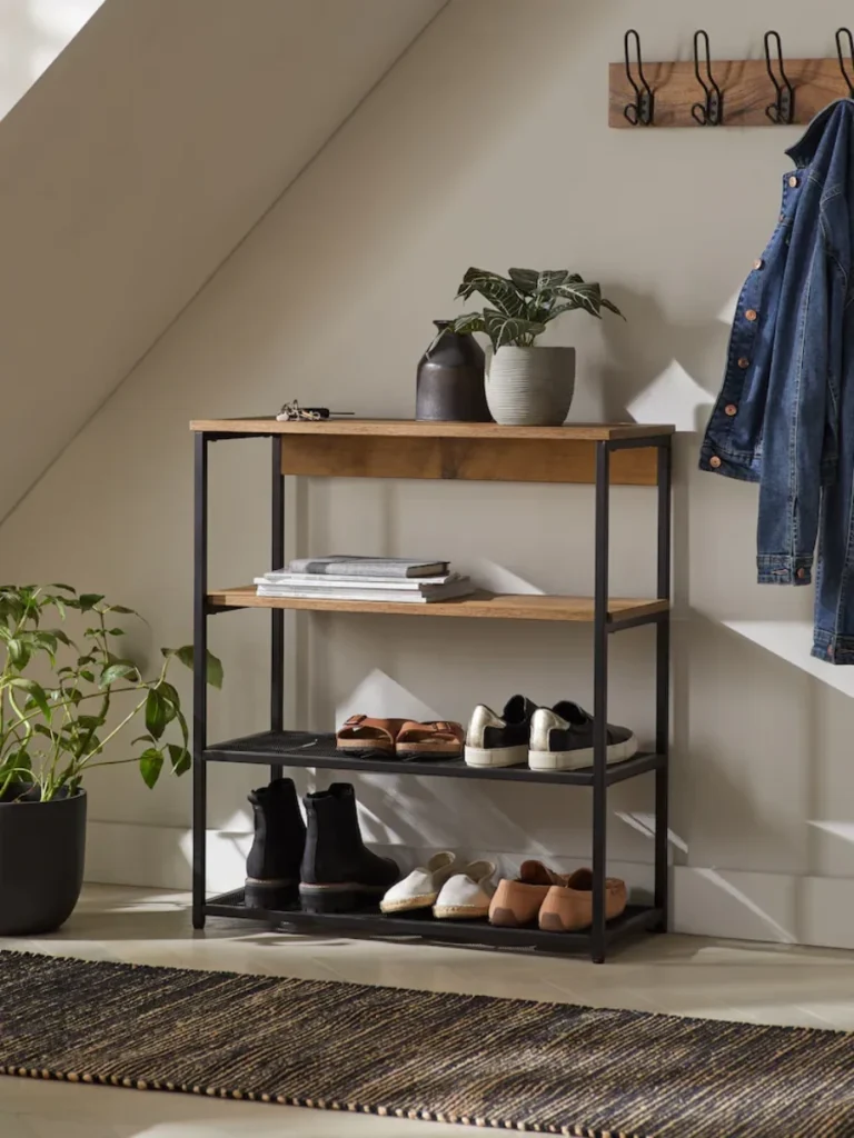 Slim Entryway Console with a Bottom Shoe Shelf