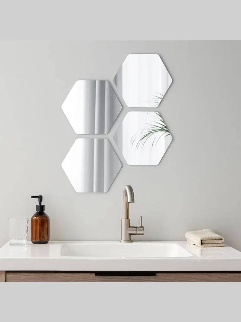Small Accent Mirrors Inside Wall Cubes
