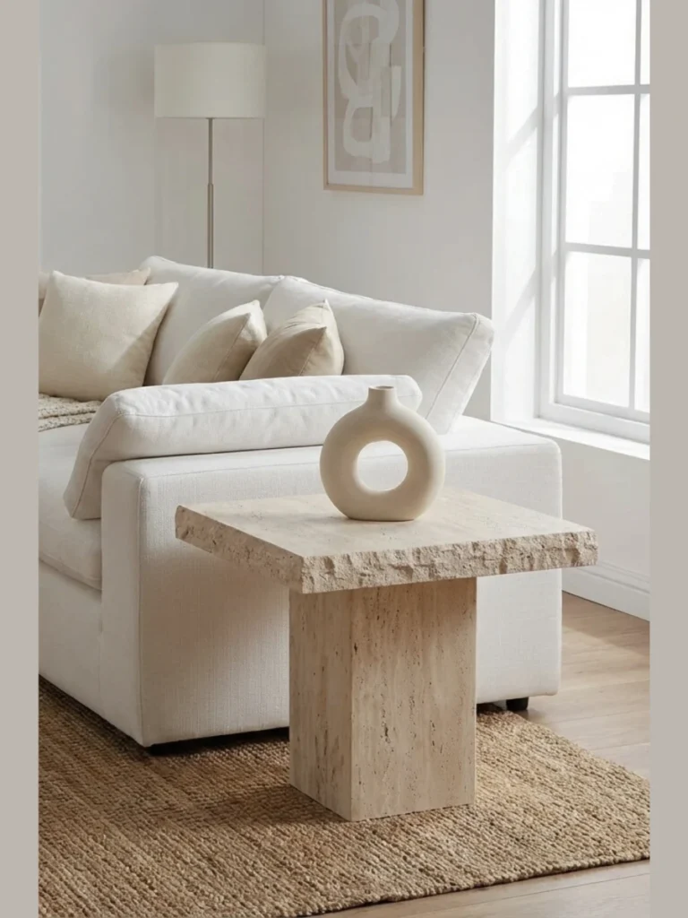 Solid Travertine Stone Pedestal Trays