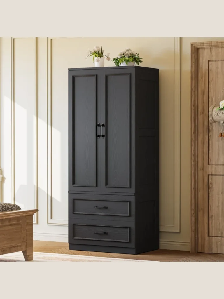 Solid Wood Armoires With Reinforced Hinges