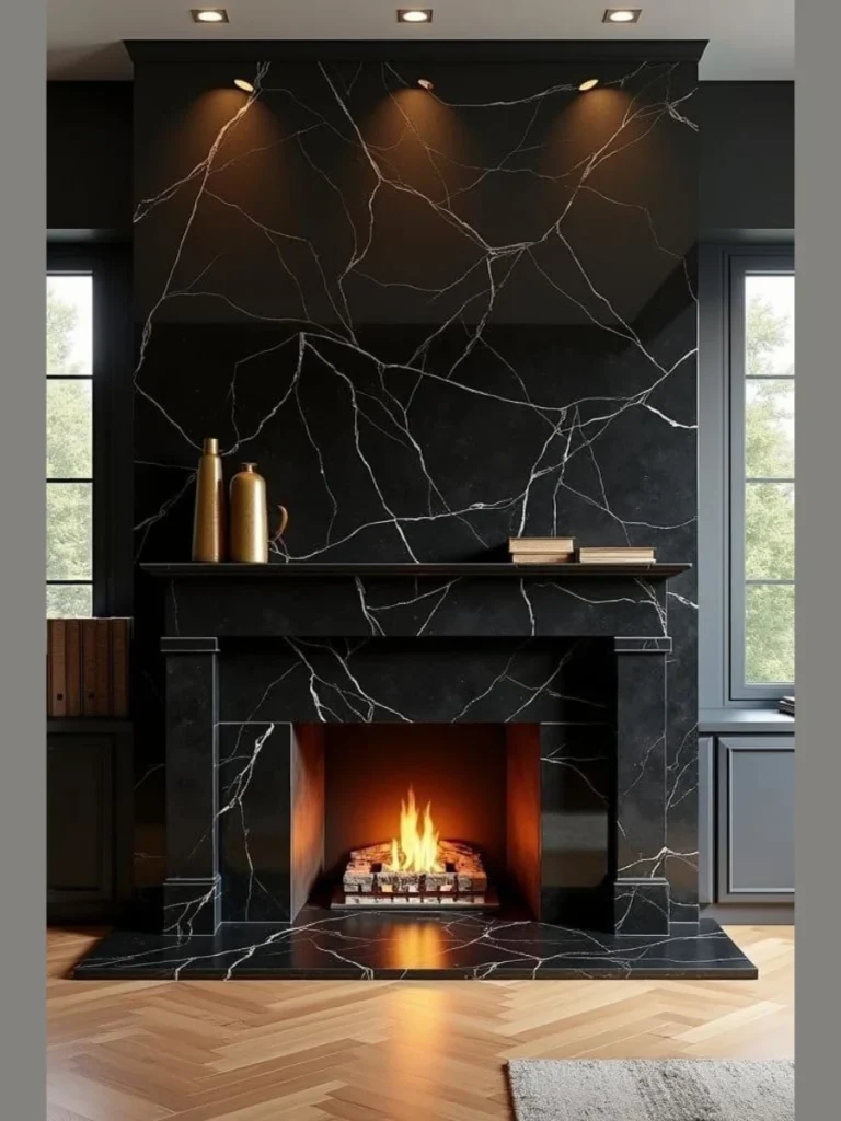 Sophisticated Nero Marquina for a Modern Dark Look