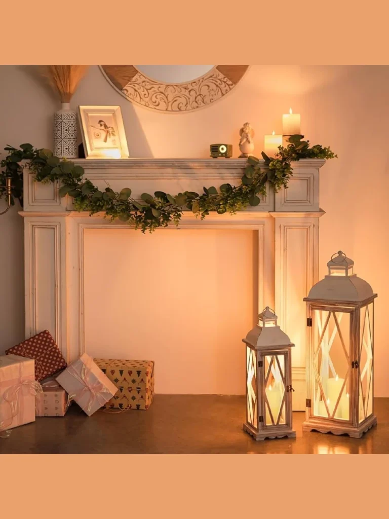 Staggered Lanterns with Flameless Pillars