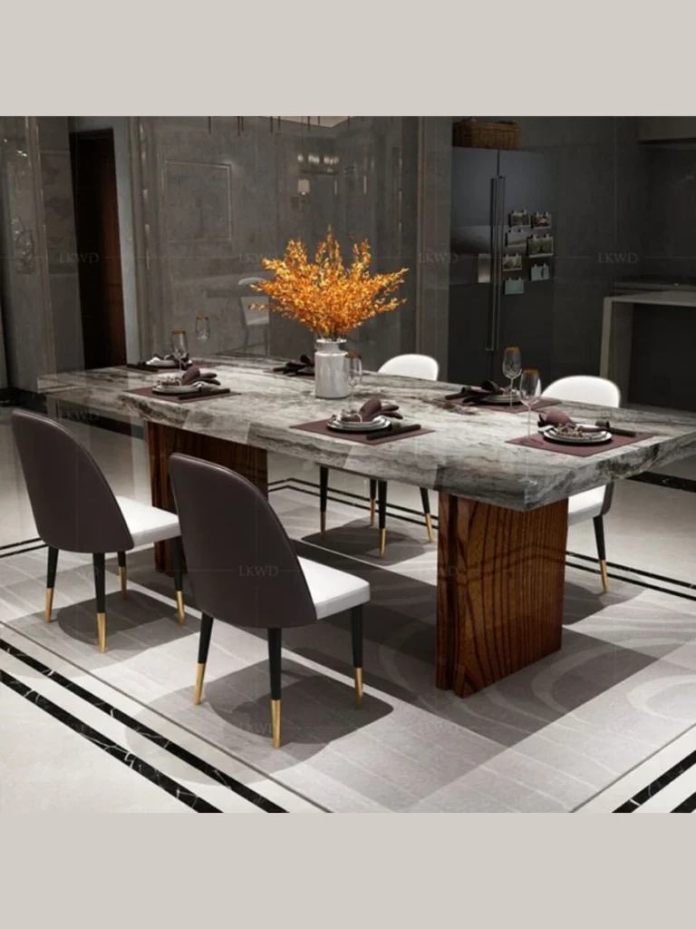 Statement Dining Tables With Natural Stone Tops