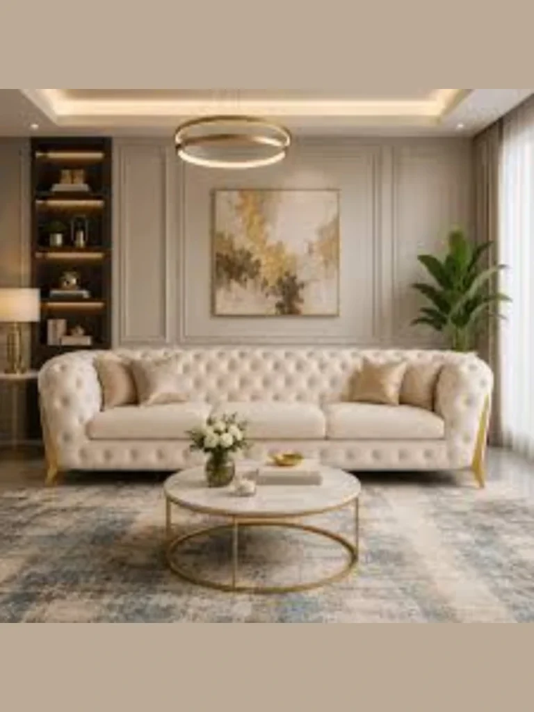 Statement Tufted Sofa in Bold Tones