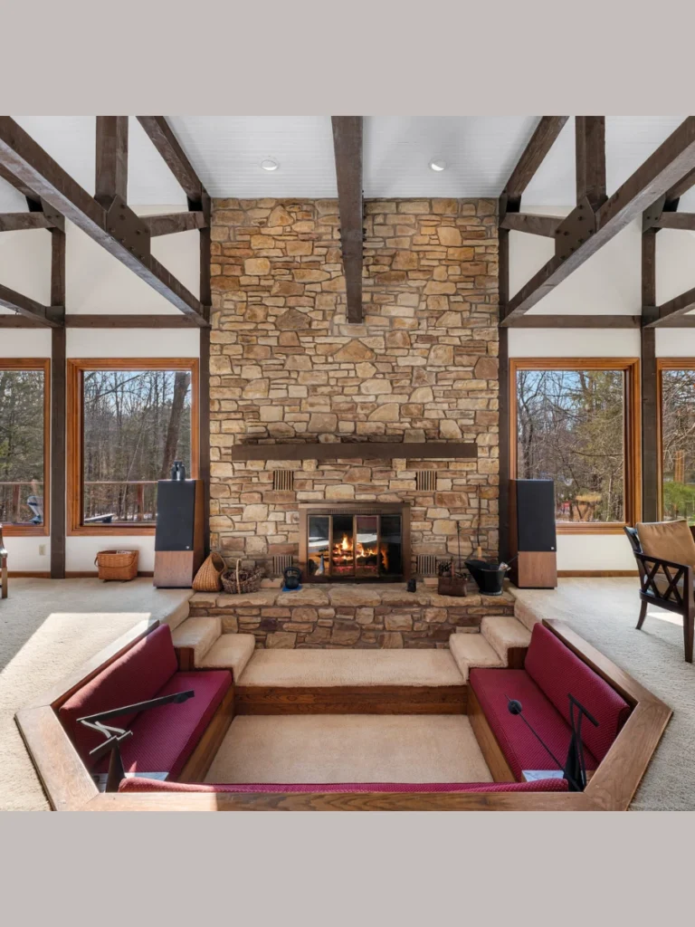 Sunken Conversation Pit Fireplace Nooks