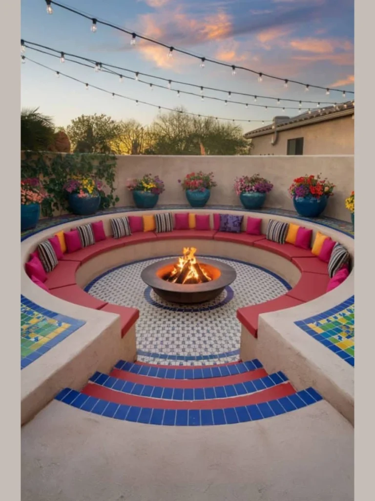 Sunken Fire Pit Seating for an Intimate Amphitheater