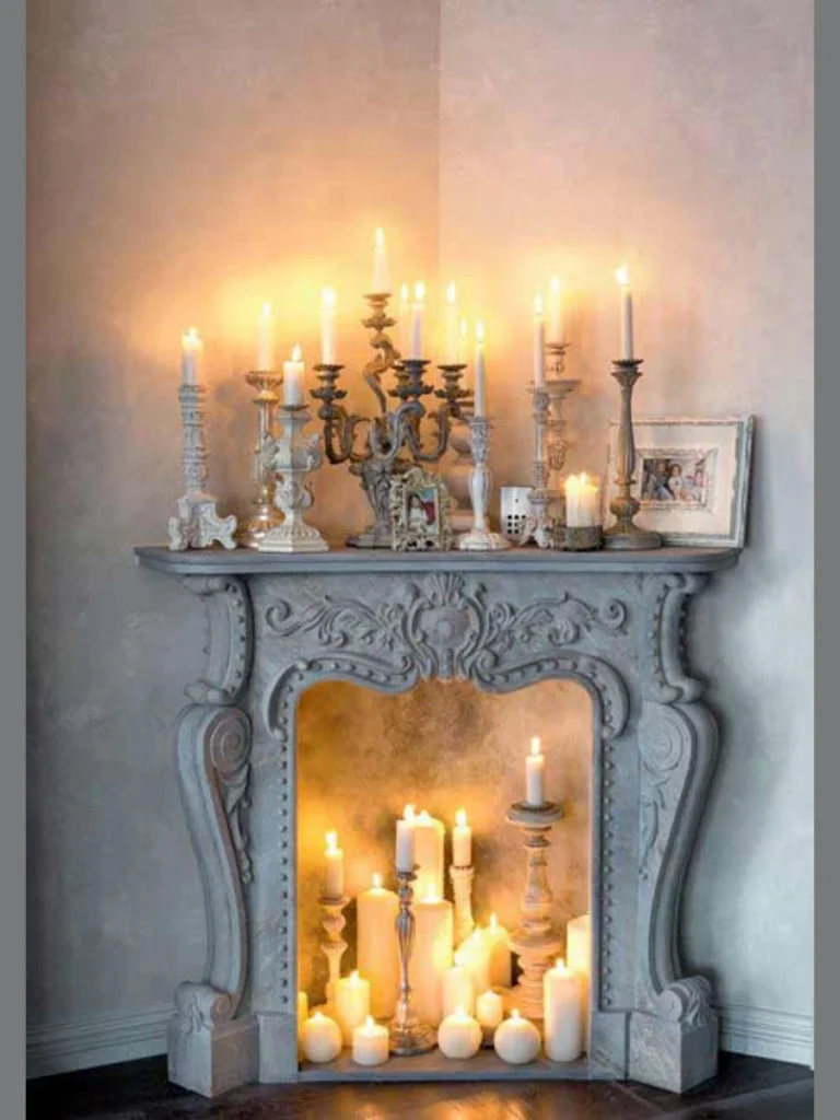Tall Candlesticks in Groups of Three for Vertical Interest