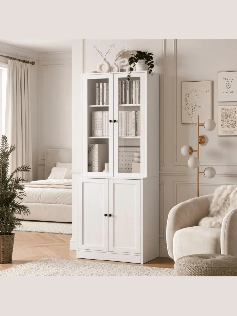 Tall Vertical Bookcases With Cabinet Doors