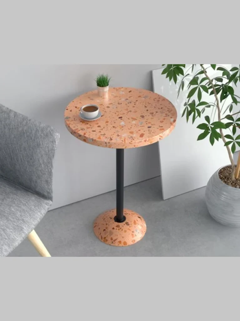 Terrazzo Top Tables With Colorful Flecks