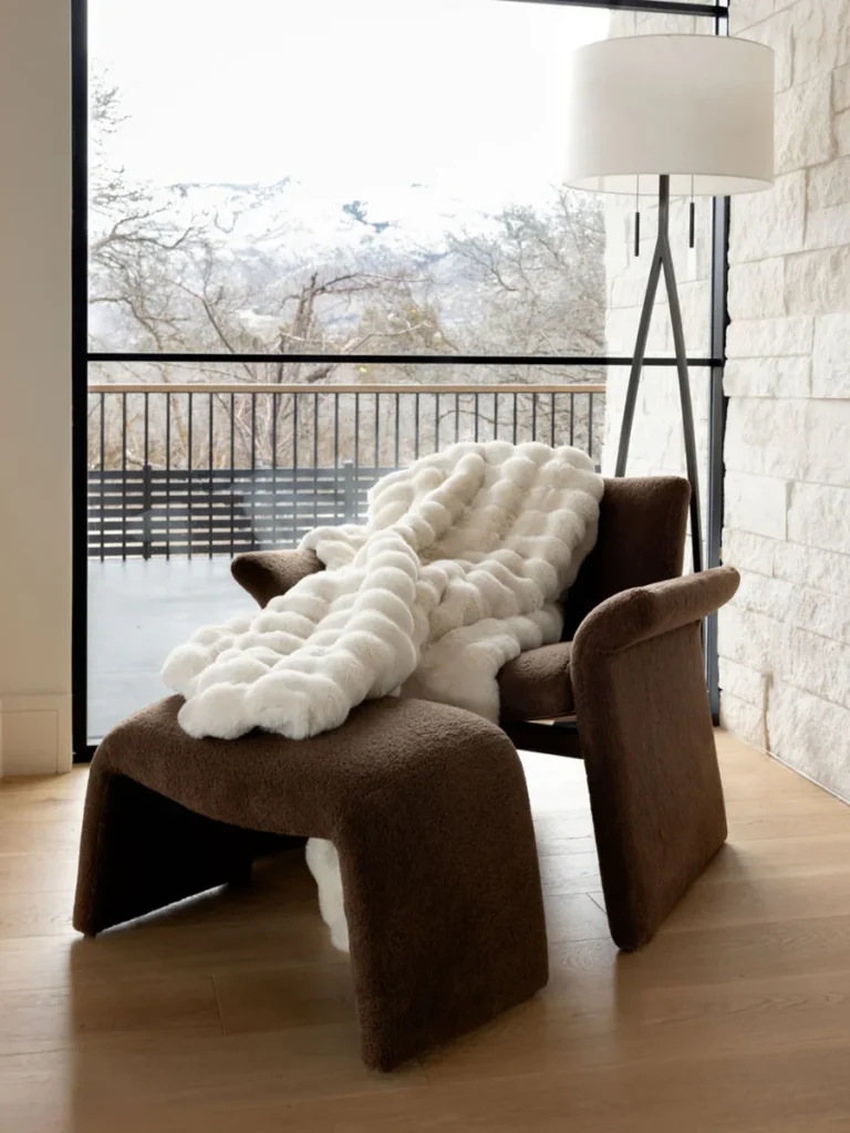 Textured Fringe Throws Soften Leather Seating