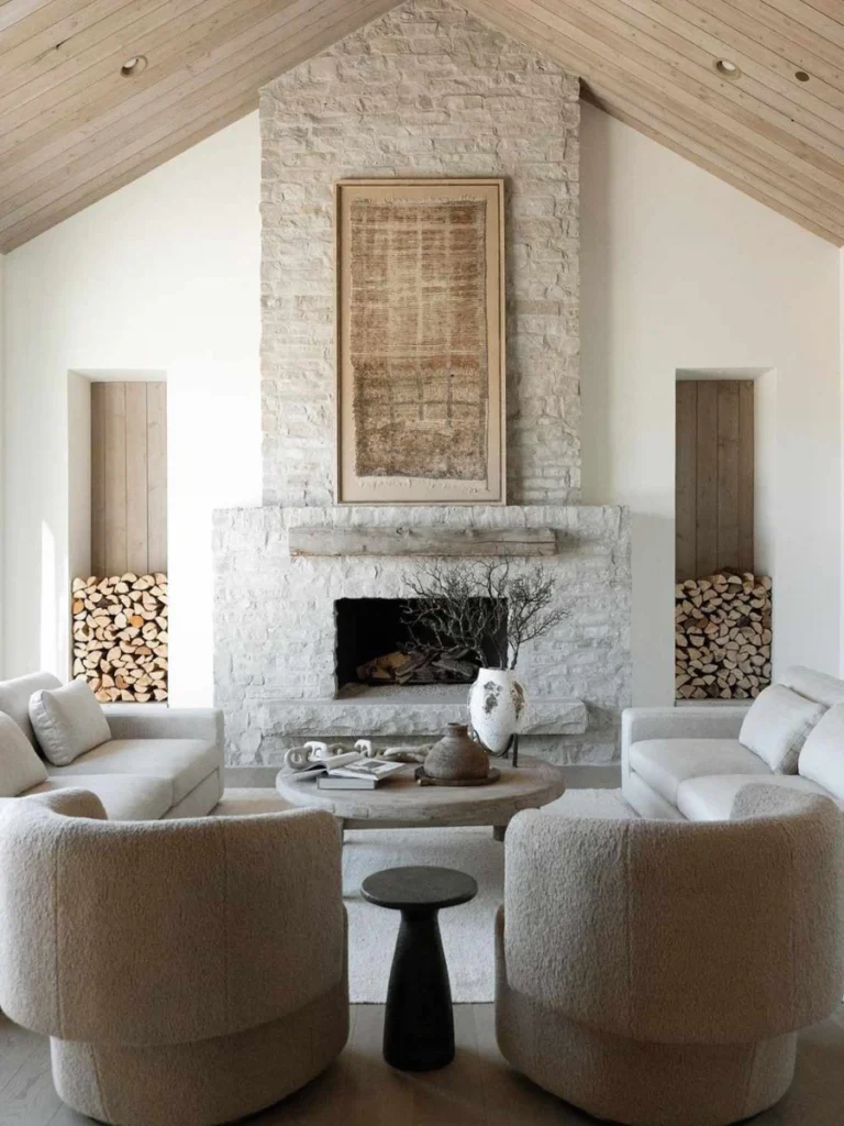 Textured White Stacked Quartzite Ledger