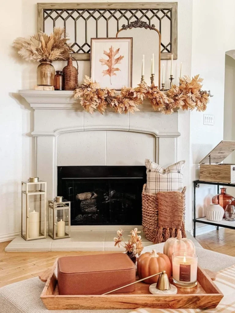Tiered Lantern Sets On The Hearth
