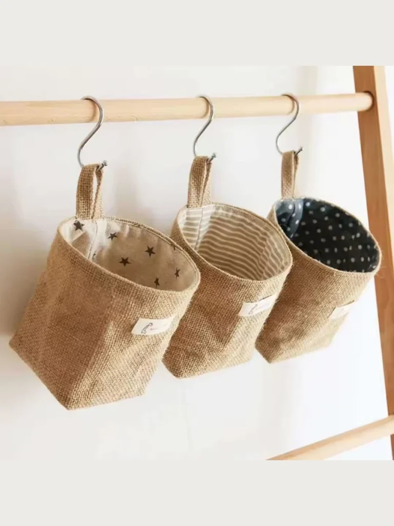 Tightly Corded Jute Hanging Pockets
