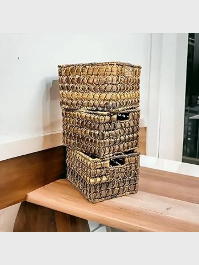 Tightly Woven Abaca Fiber Shelf Cubby Boxes