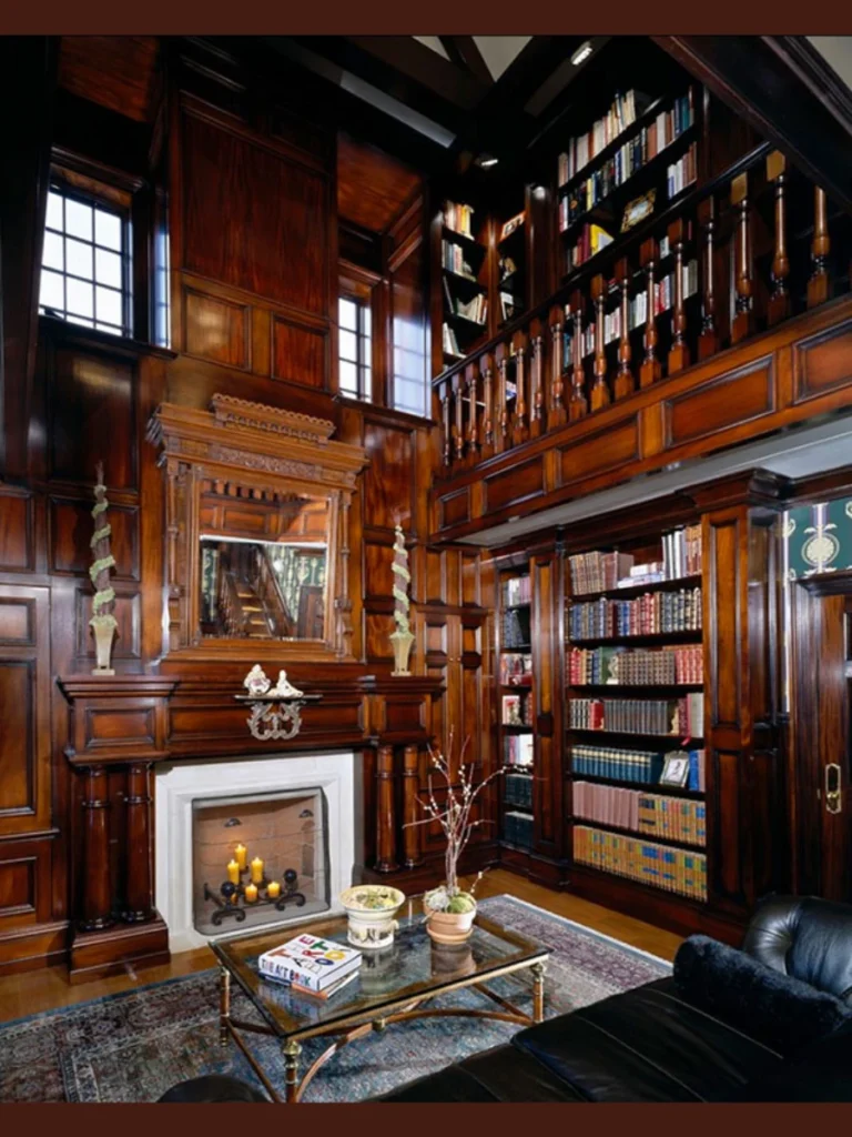 Traditional Library Floor to Ceiling Shelving