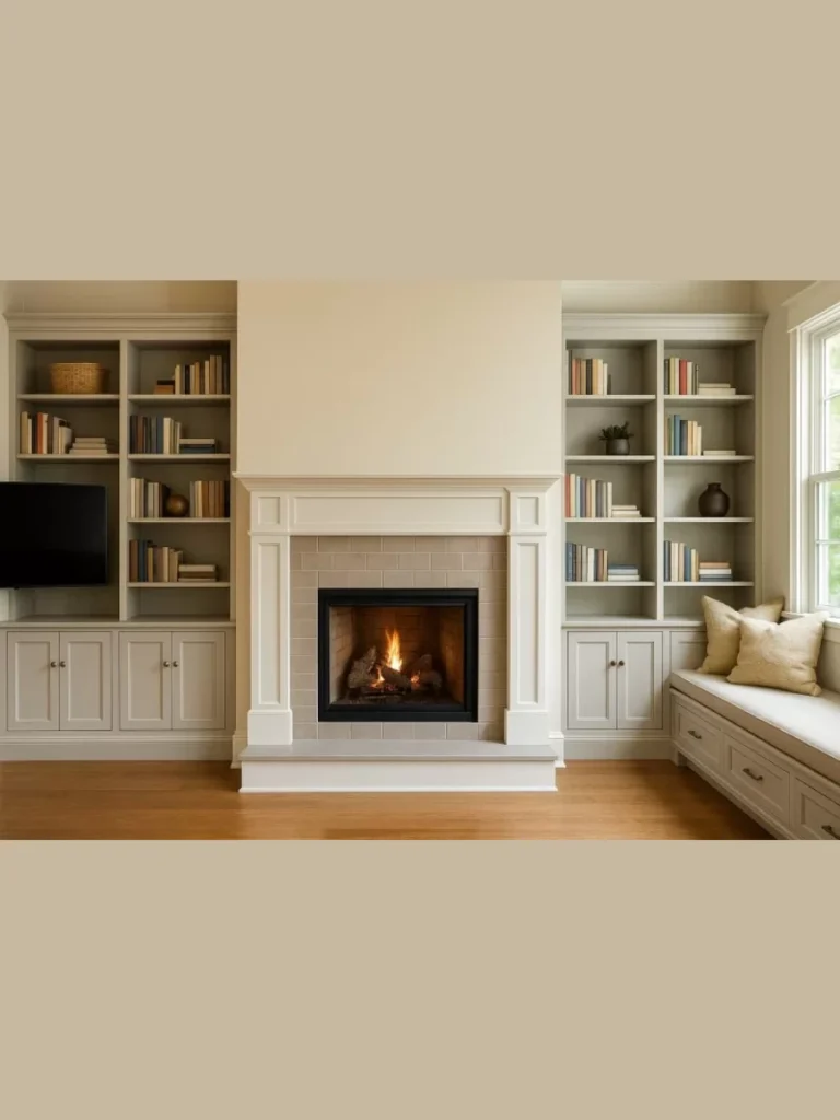 Transitional Shaker Style Built In Cabinets