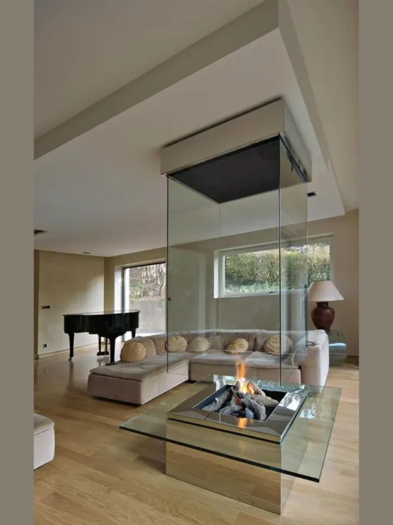 Ultra Modern Minimalist Glass Fireplaces
