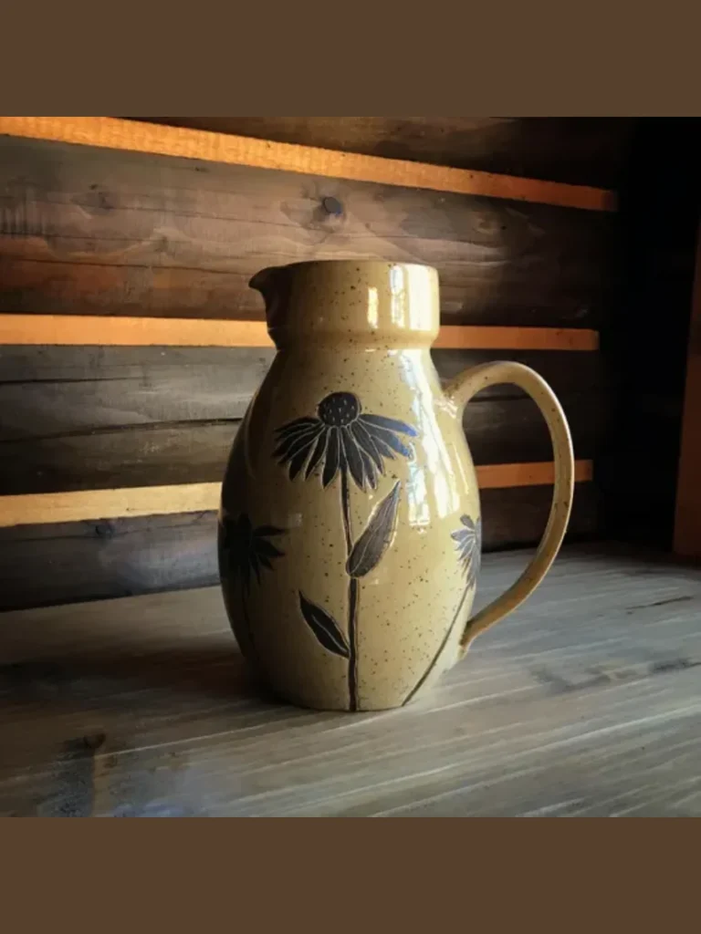 Unglazed Stoneware Pottery Jugs with Sand Bases