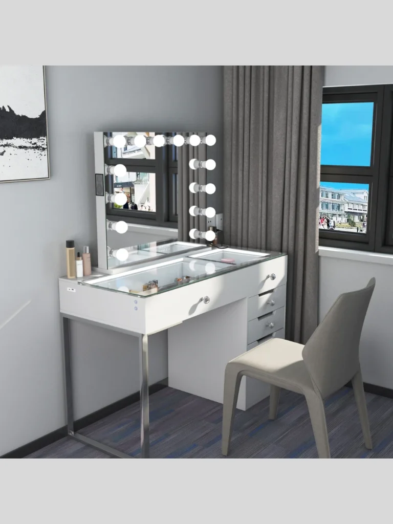 Vanity Tables With Dimmable Hollywood Mirrors