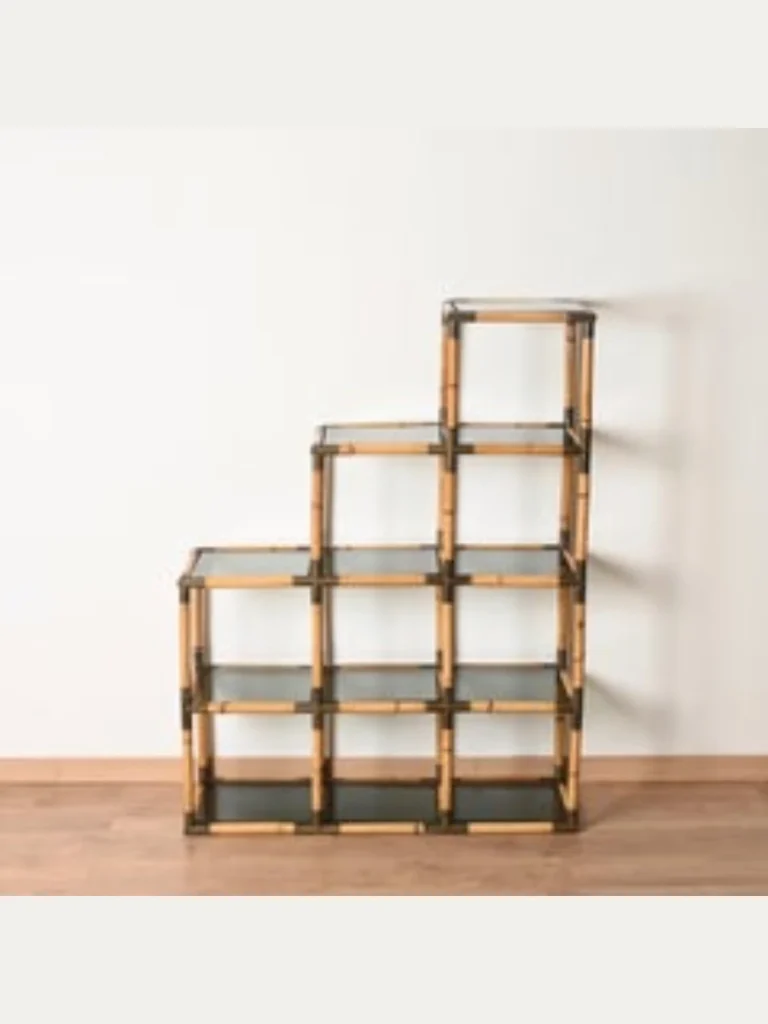 Vintage Smoked Glass Bookcase Cloches
