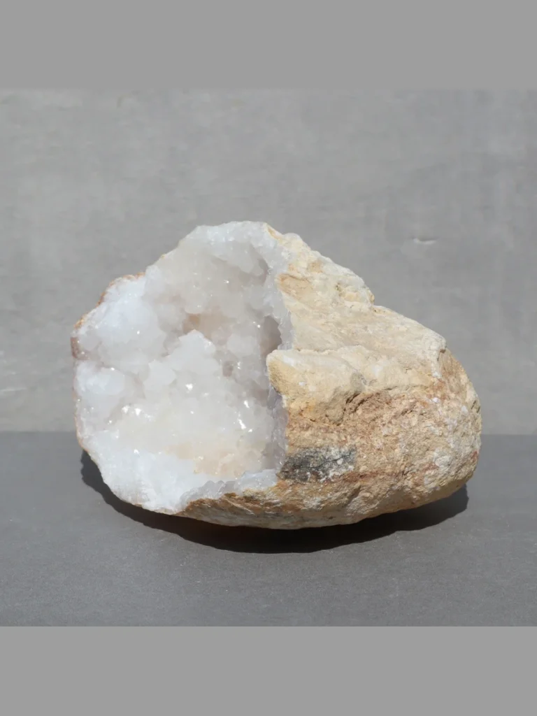 Volcano Crust White Quartz Geode Halves