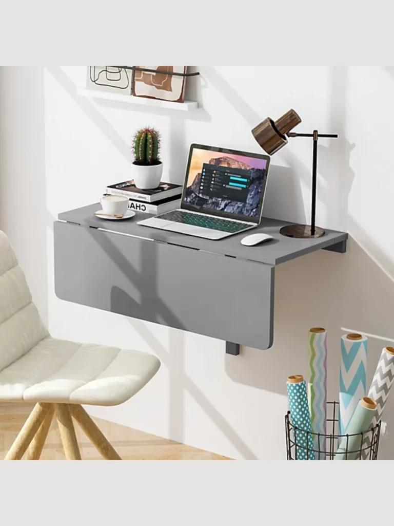 Wall-Mounted Drop-Leaf Desk for Work from Home