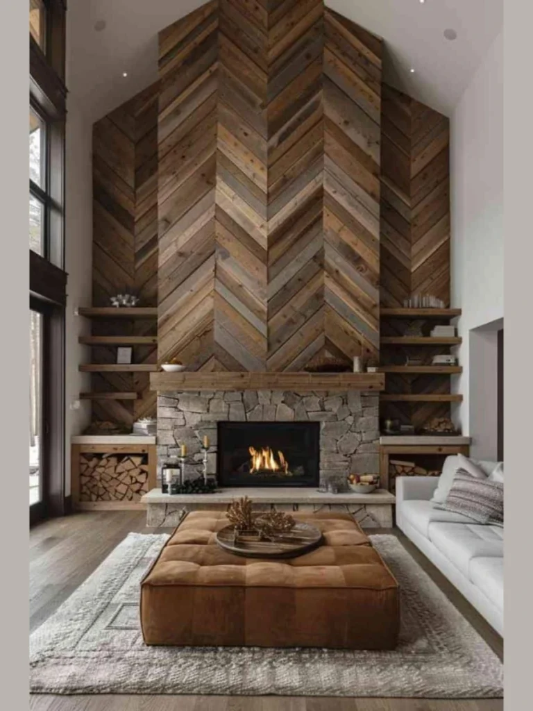 Warm Terracotta Tile Accent Wall Grids