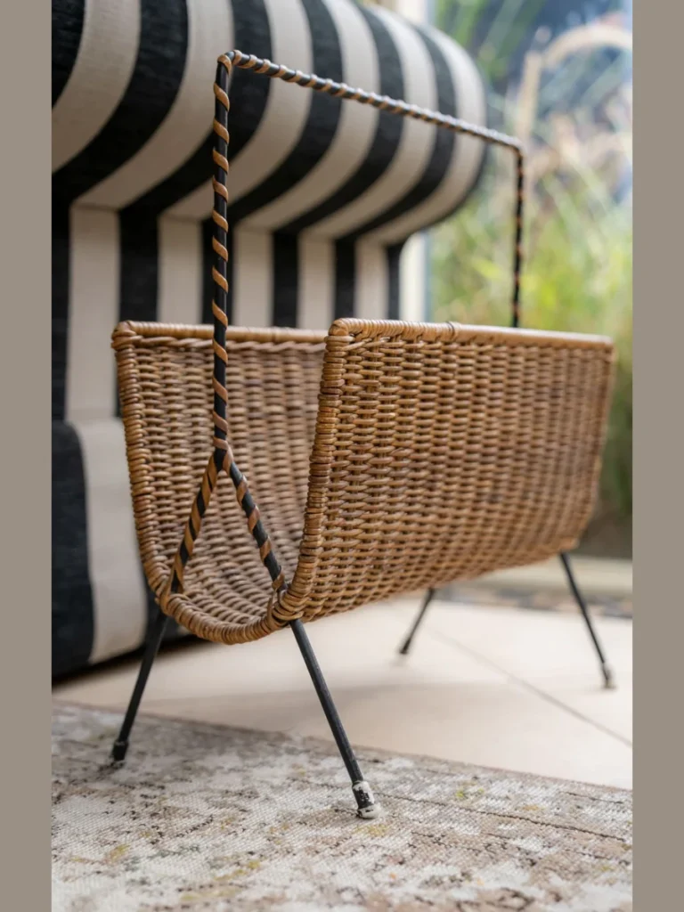 Wire Reinforced Tapered Rattan Magazine Caddies