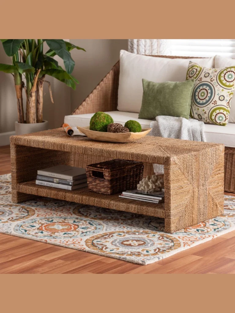 Woven Rattan And Seagrass Boho Tables